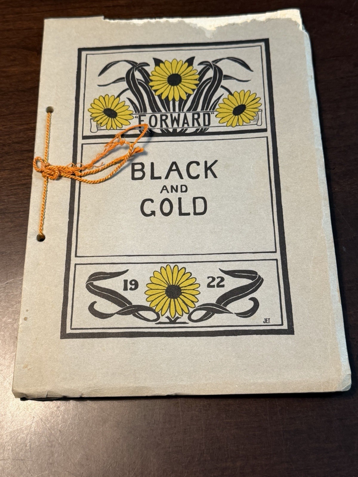 Vintage 1922 Williamsport Dickinson Seminary Black and Gold Yearbook PA 