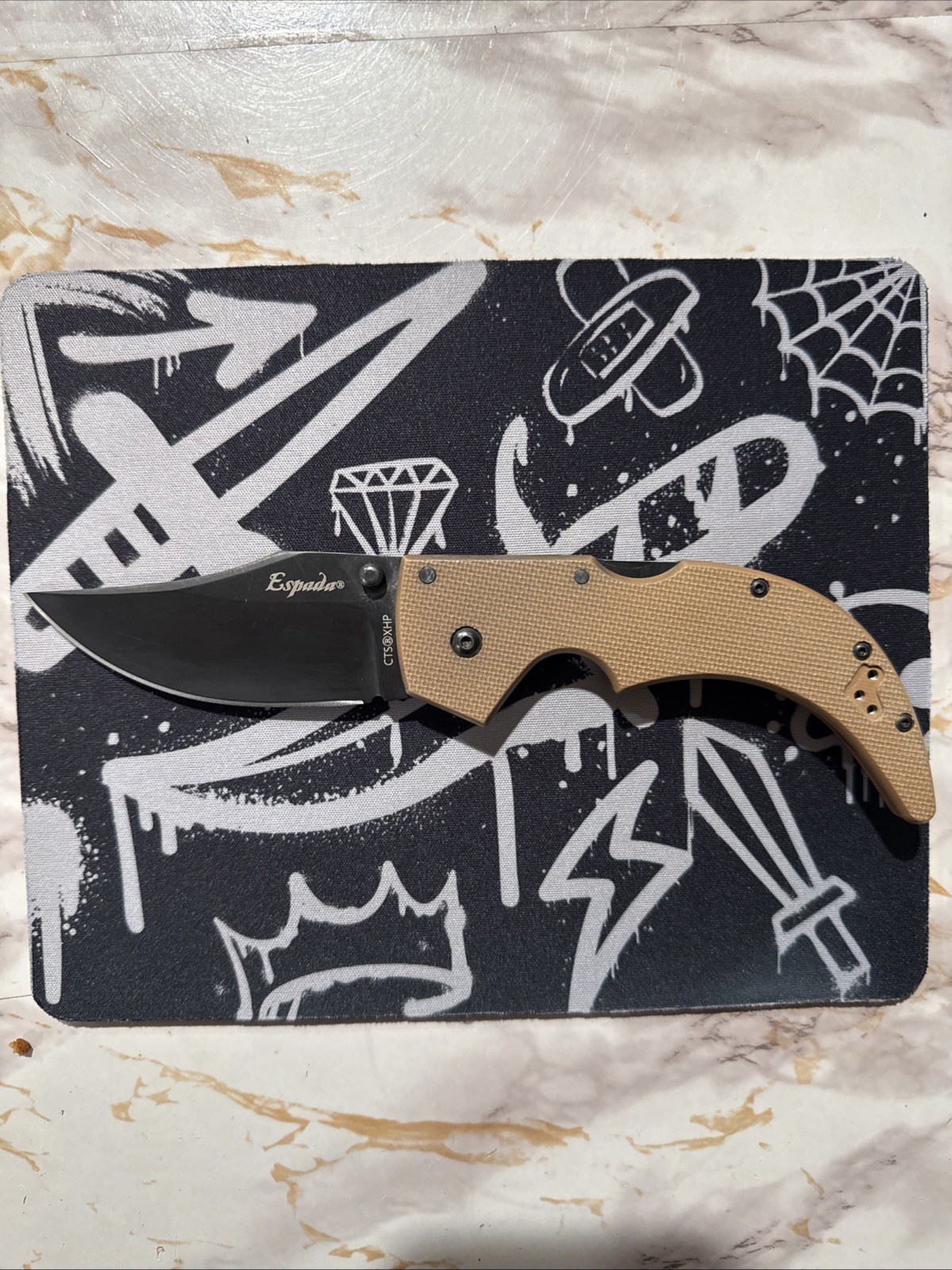 Cold Steel Medium Espada Tri-Ad Lock Knife Tan G-10 (3.5\ Cold Steel Medium Espada Tri-Ad Lock Knife Tan G-10 (3.5\