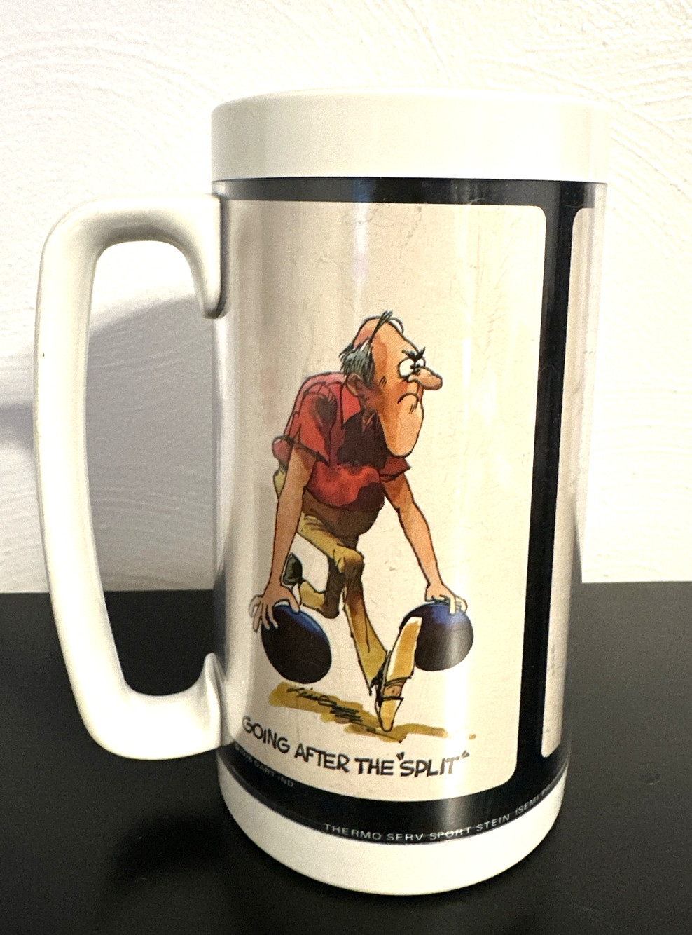Vintage 1976 Dart Bowling Humor Mug - Plastic - Thermo-Serv