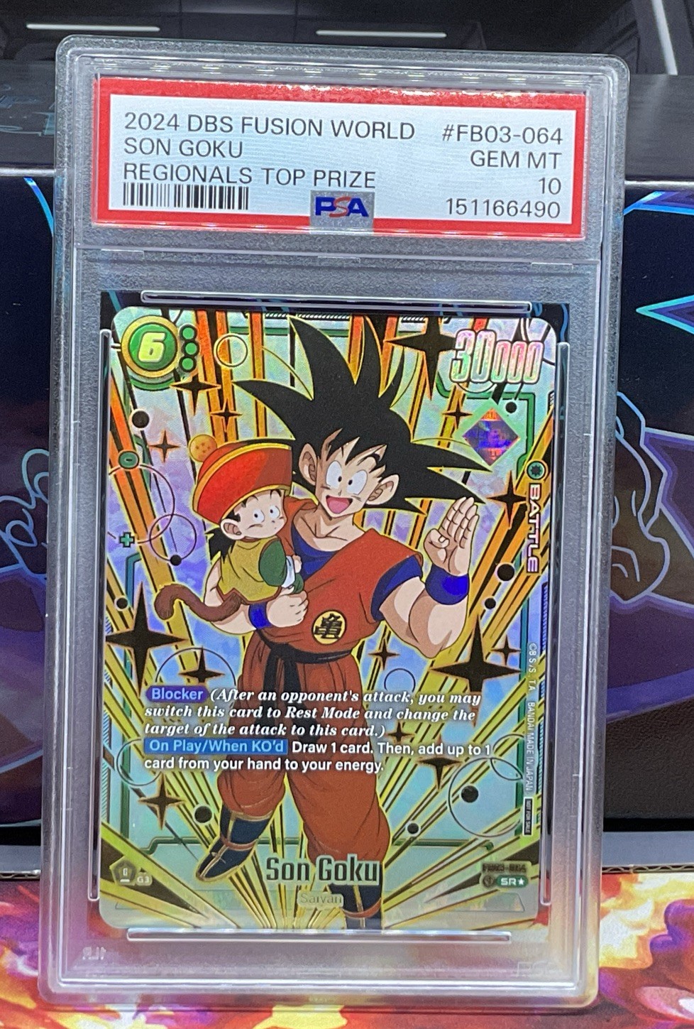 2024 Dragonball Super Son Goku Fusion World Regionals Top Prize #FB03-064 PSA 10 2024 Dragonball Super Son Goku Fusion World Regionals Top Prize #FB03-064 PSA 10
