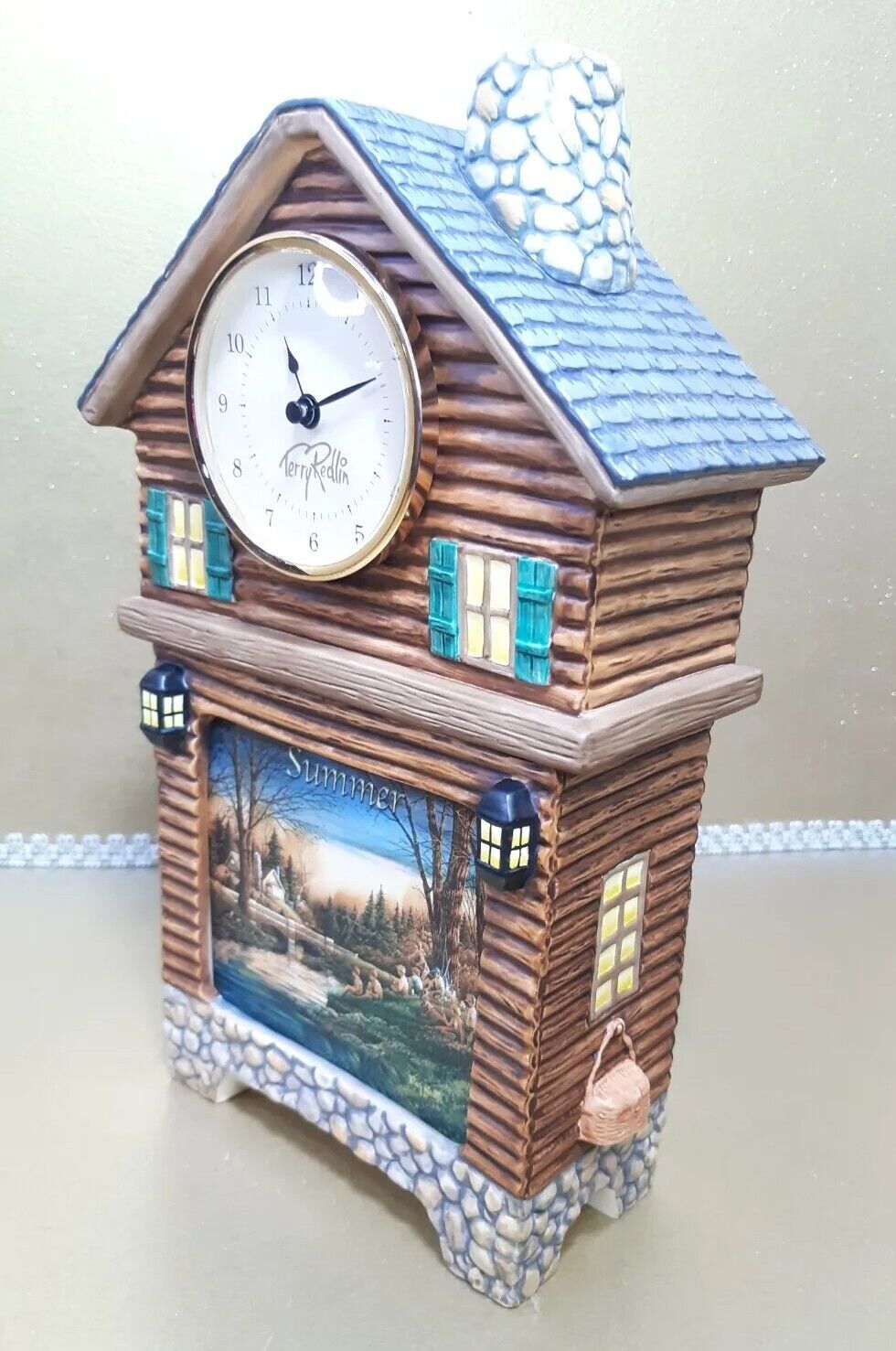 The Bradford Exchange Mint Table Clock Terry Redlin Summer Plate Collectible