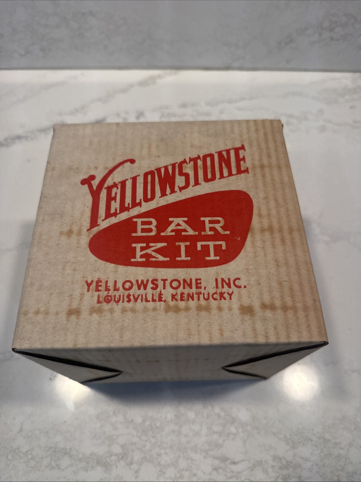 Yellowstone Bourbon Bar Kit 1958 Complete Glenmore Glasses Ashtray Box Vtg NOS