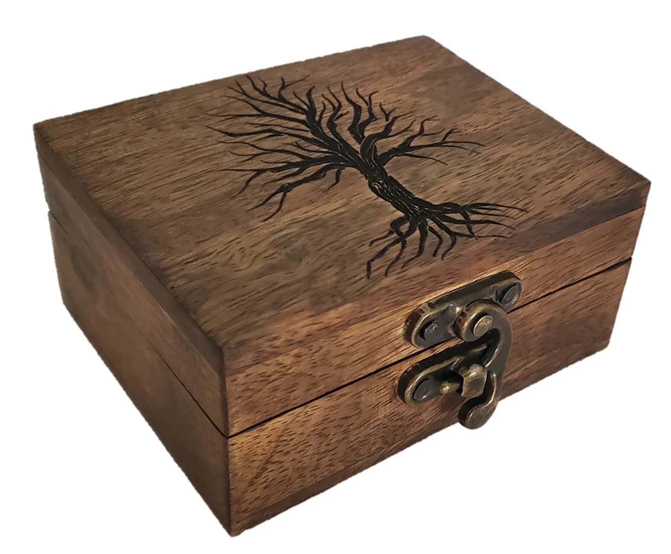 JB&C Premium Tree of Life Box Wooden Jewelry Box for Keepsake, Trinket Box Woode