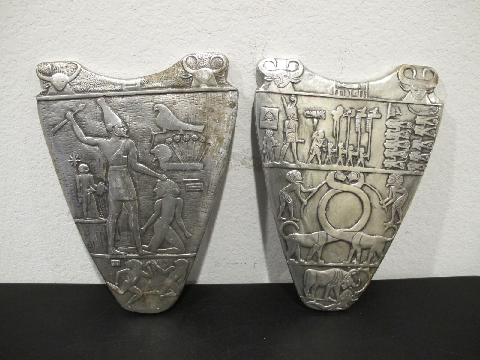 (2) Vintage 1970\'s AGI Artisans Guild International Egyptian Reliev Plaques