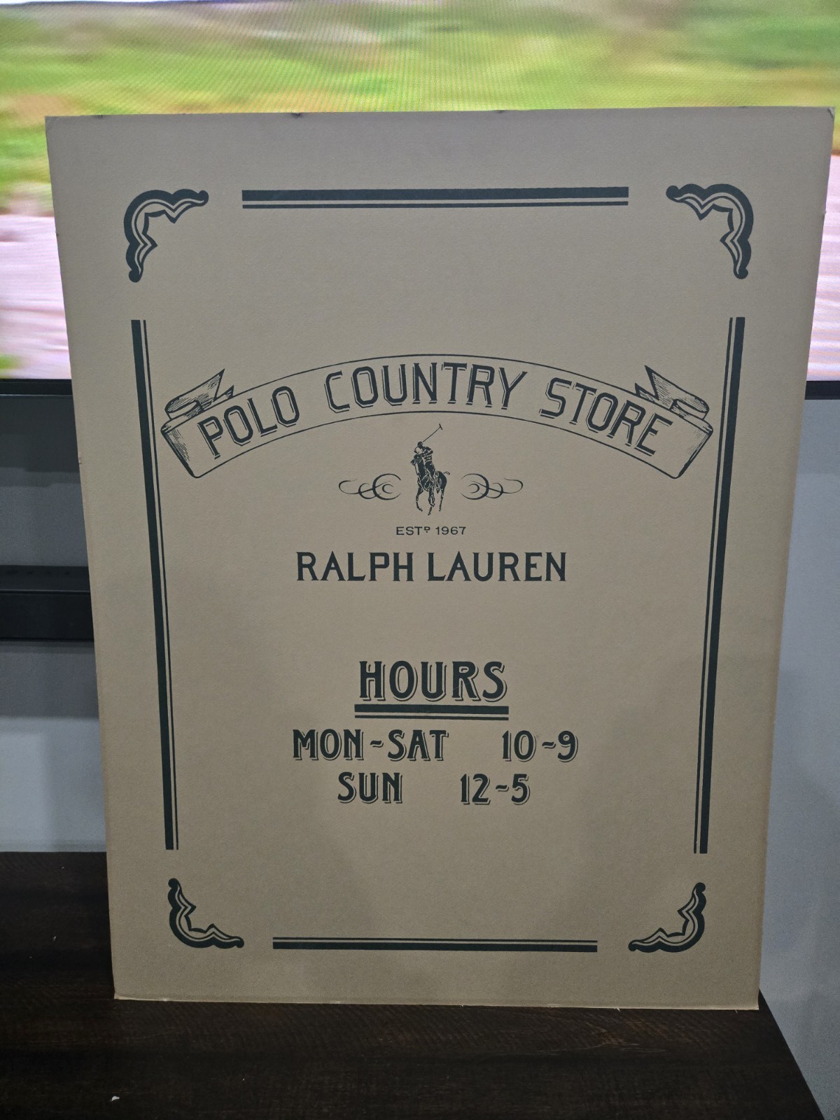 Vintage Authentic 1980s RALPH LAUREN COUNTRY STORE BILLBOARD SIGN 21x28 