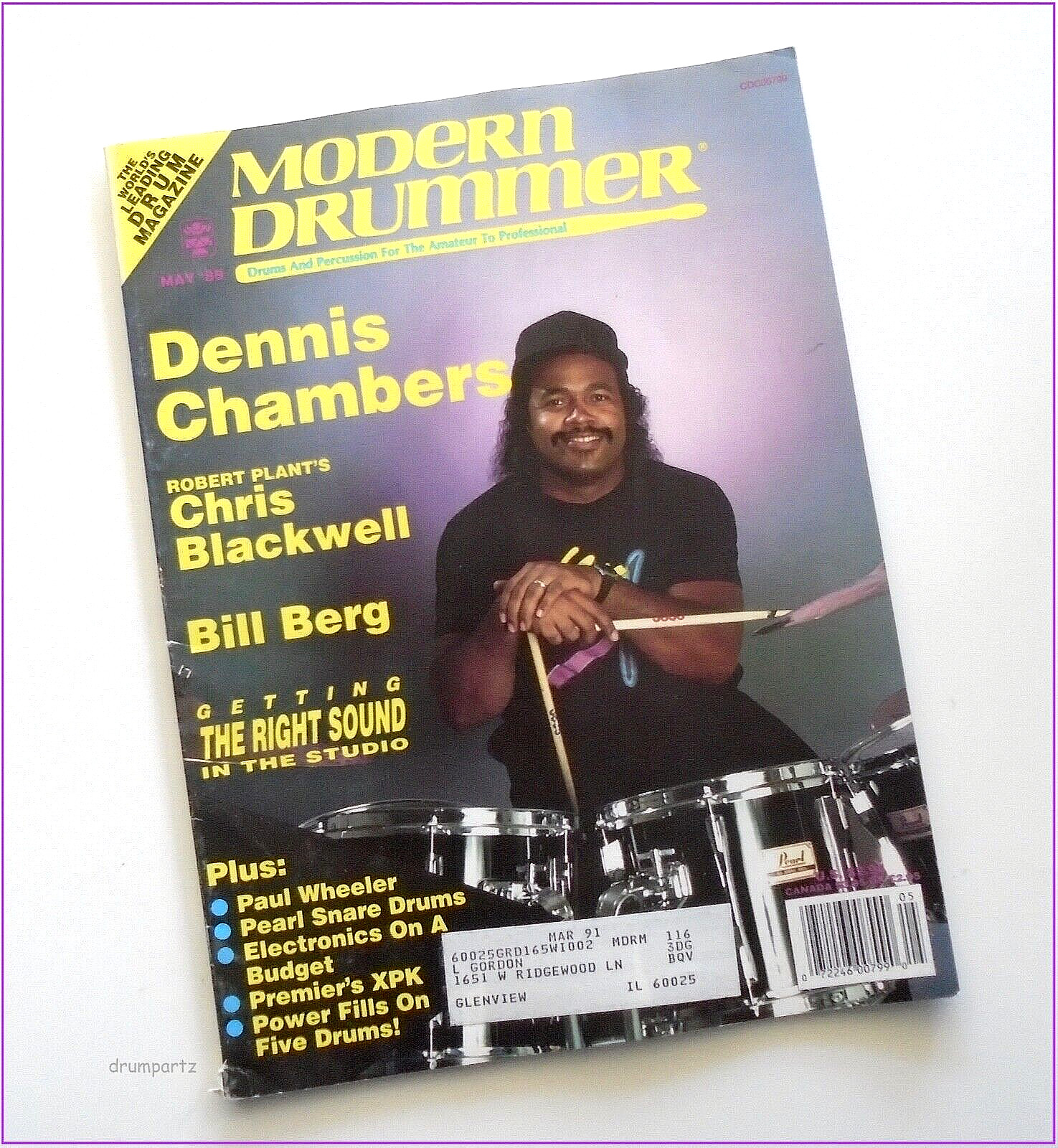 MODERN DRUMMER - May 1989 - DENNIS CHAMBERS + Chris Blackwell & Bill Berg