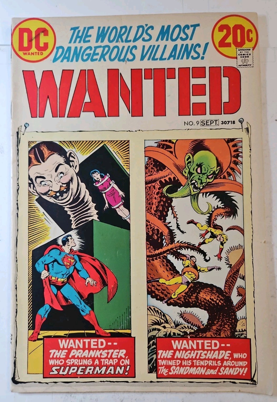 Wanted. the World's Most Dangerous Villains #9 (DC Comics 1973) Fn/vf Wanted. the World's Most Dangerous Villains #9 (DC Comics 1973) Fn/vf