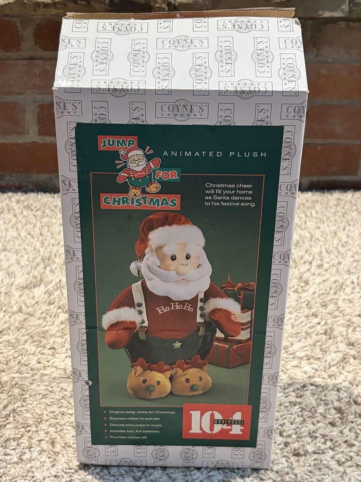 Vintage 2002 Coyne's Jump For Christmas Animated Singing Santa Plush w/ Box