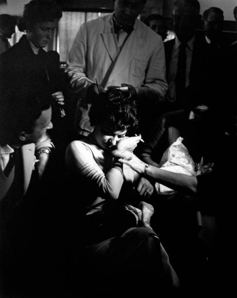 Italian actress Sophia Loren crying a party honour Italian fashion- Old Photo