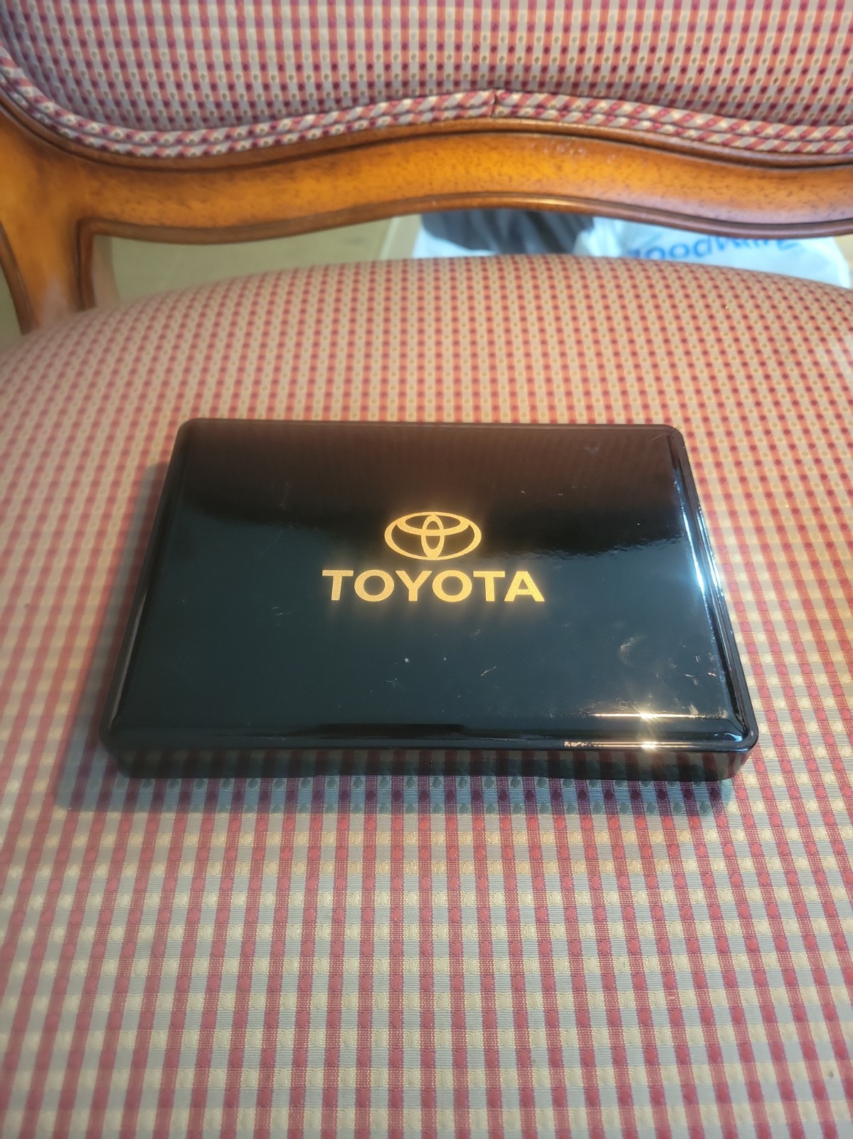Vintage Toyota Lacquered Desk Box Black Gold Logo Made in Japan JDM Automobilia Vintage Toyota Lacquered Desk Box Black Gold Logo Made in Japan JDM Automobilia