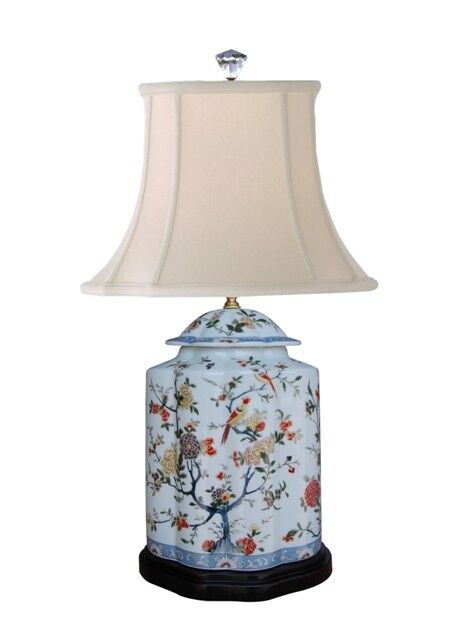 Beautiful Floral Porcelain Scalloped Jar Table Lamp 29\