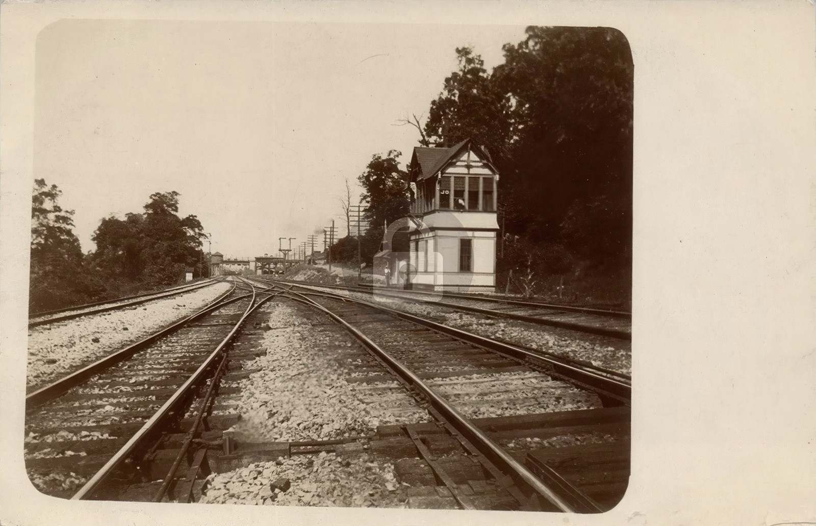 Panhandle Railroad Tower MCDONALD PA Washington County RPPC Photo Postcard COPY