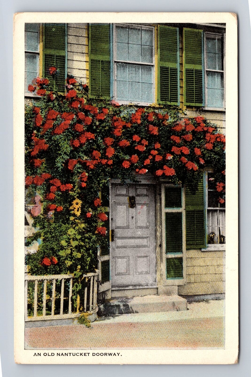 Nantucket MA-Massachusetts, Old Doorway, Antique, Vintage Souvenir Postcard