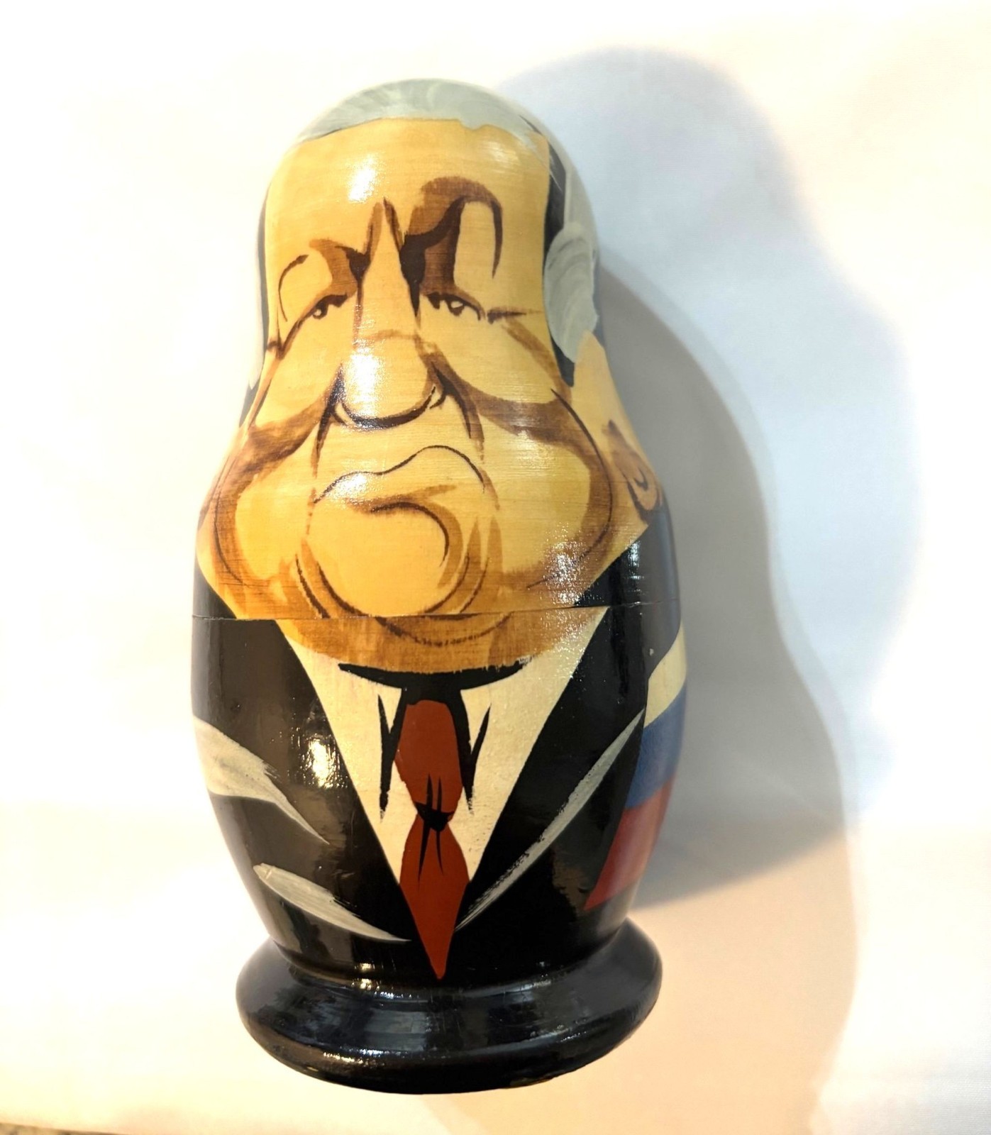 Vintage Set of 5 Handmade Soviet Russian Political Leaders Nesting Dolls EUC