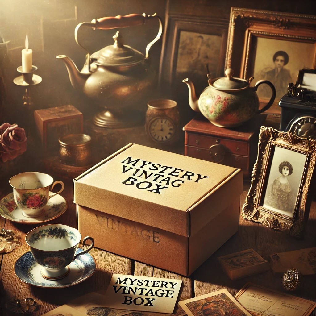 Vintage Mystery Box Surprise Joblot mixed lots items like porcelains stamps coin