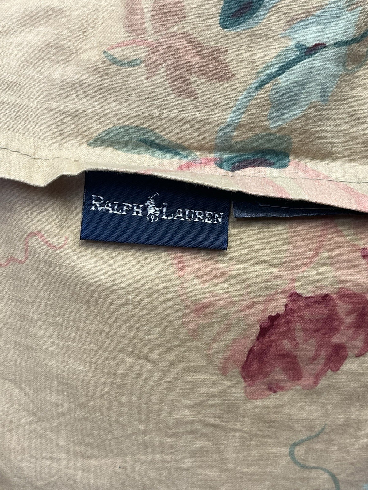 Vintage NICE Pair Ralph Lauren Pillow Shams Standard Ruffled “Elsa Grassland”