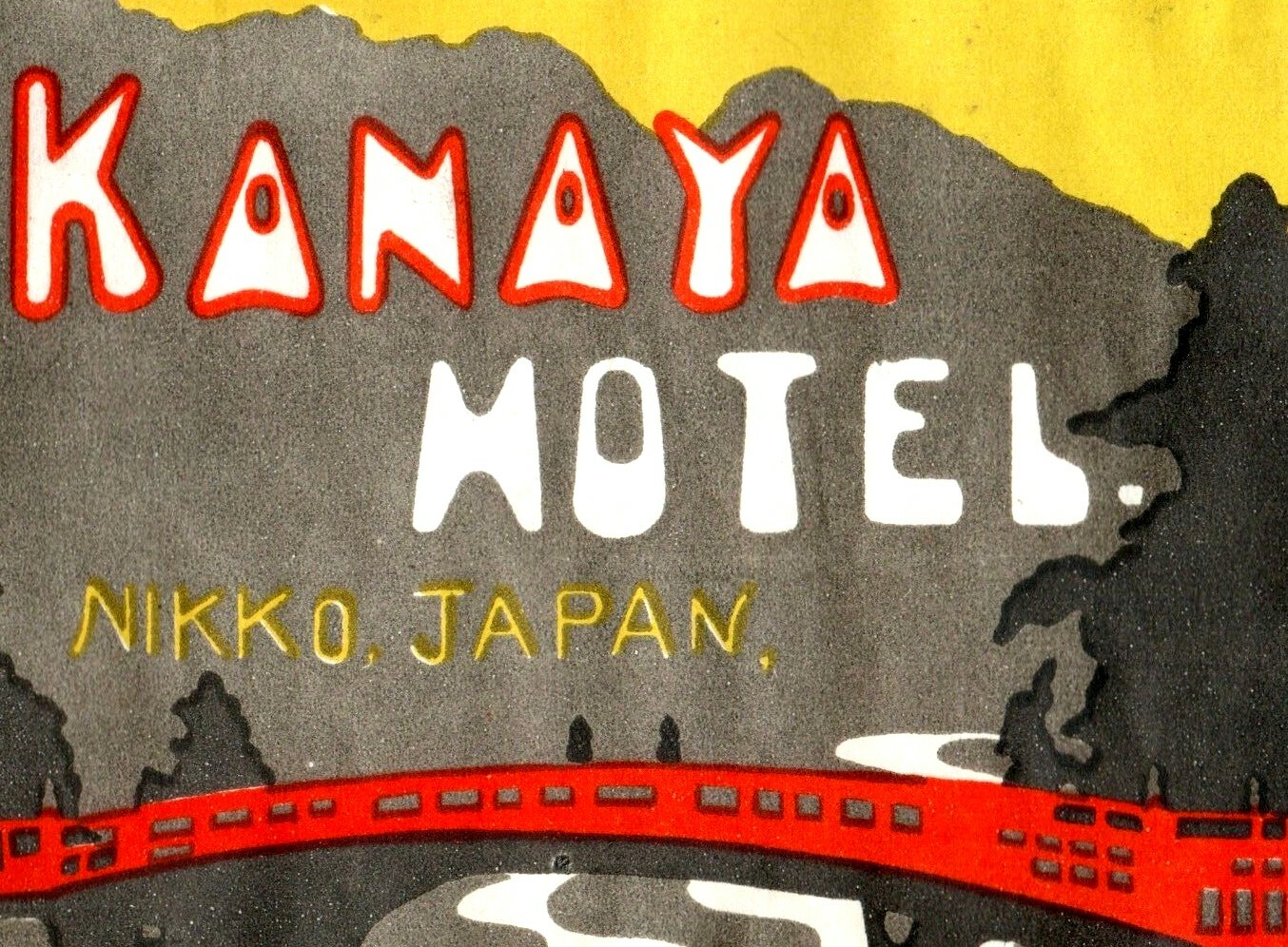 1920s-30s Kanaya Hotel Luggage Label Vintage Original Scarce F66 1920s-30s Kanaya Hotel Luggage Label Vintage Original Scarce F66
