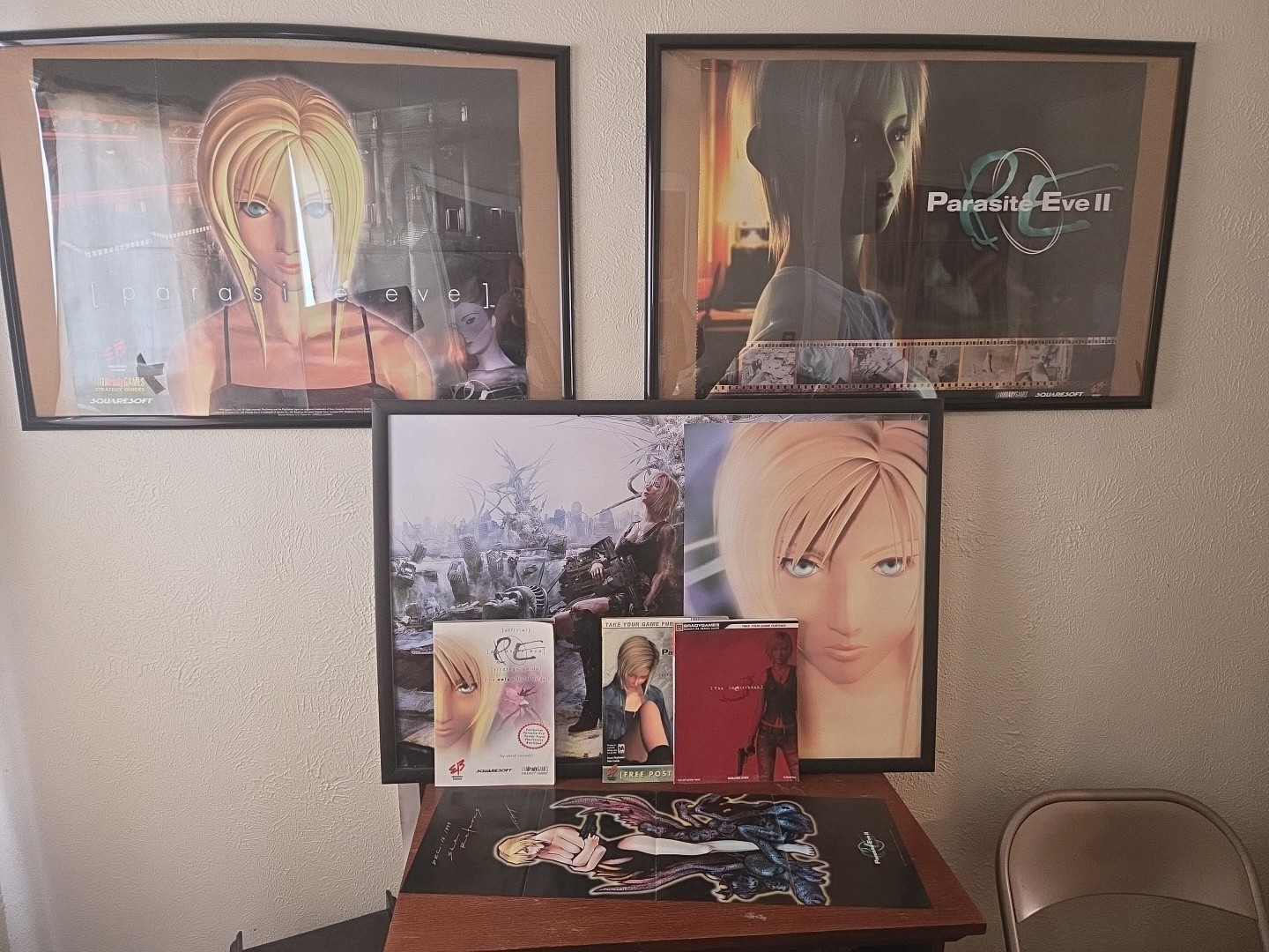 Extremely Rare Parasite Eve Aya Brea Poster Lot And Guides 1 2 3rd Birthday 