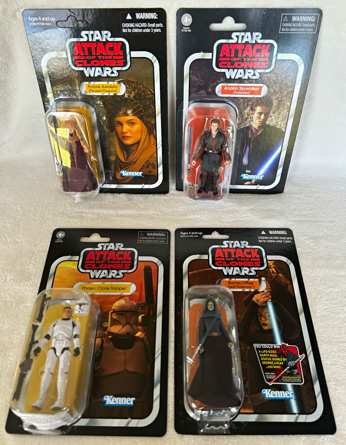 Star Wars Vintage Collection AOTC 2002 4-Figure Lot Anakin Padmé Clone Barriss