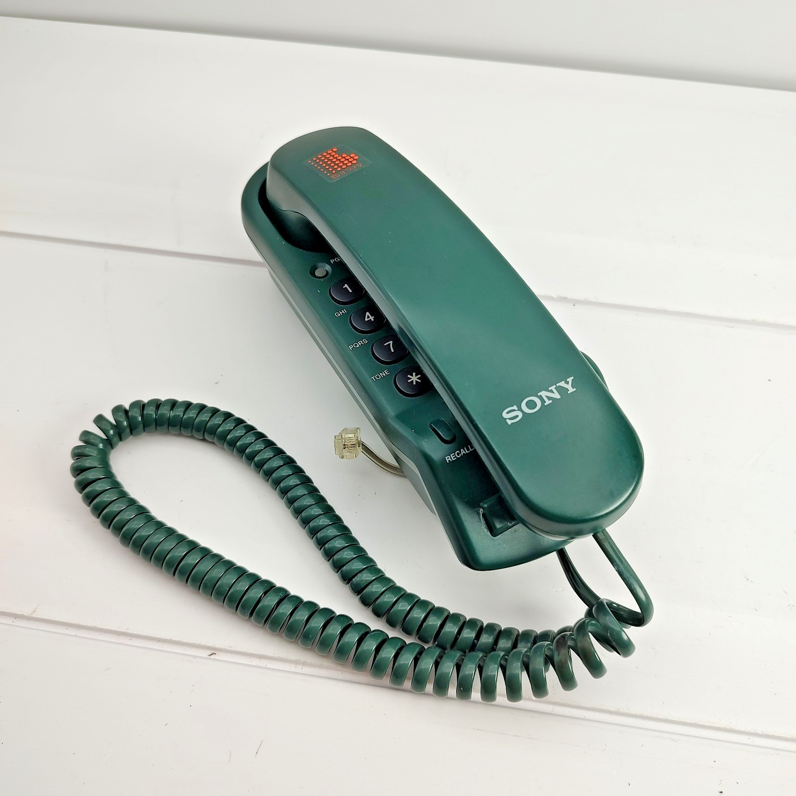 Vintage Sony Telephone ITB3 Corded Land Line Hunter Green Wall Table Phone Works