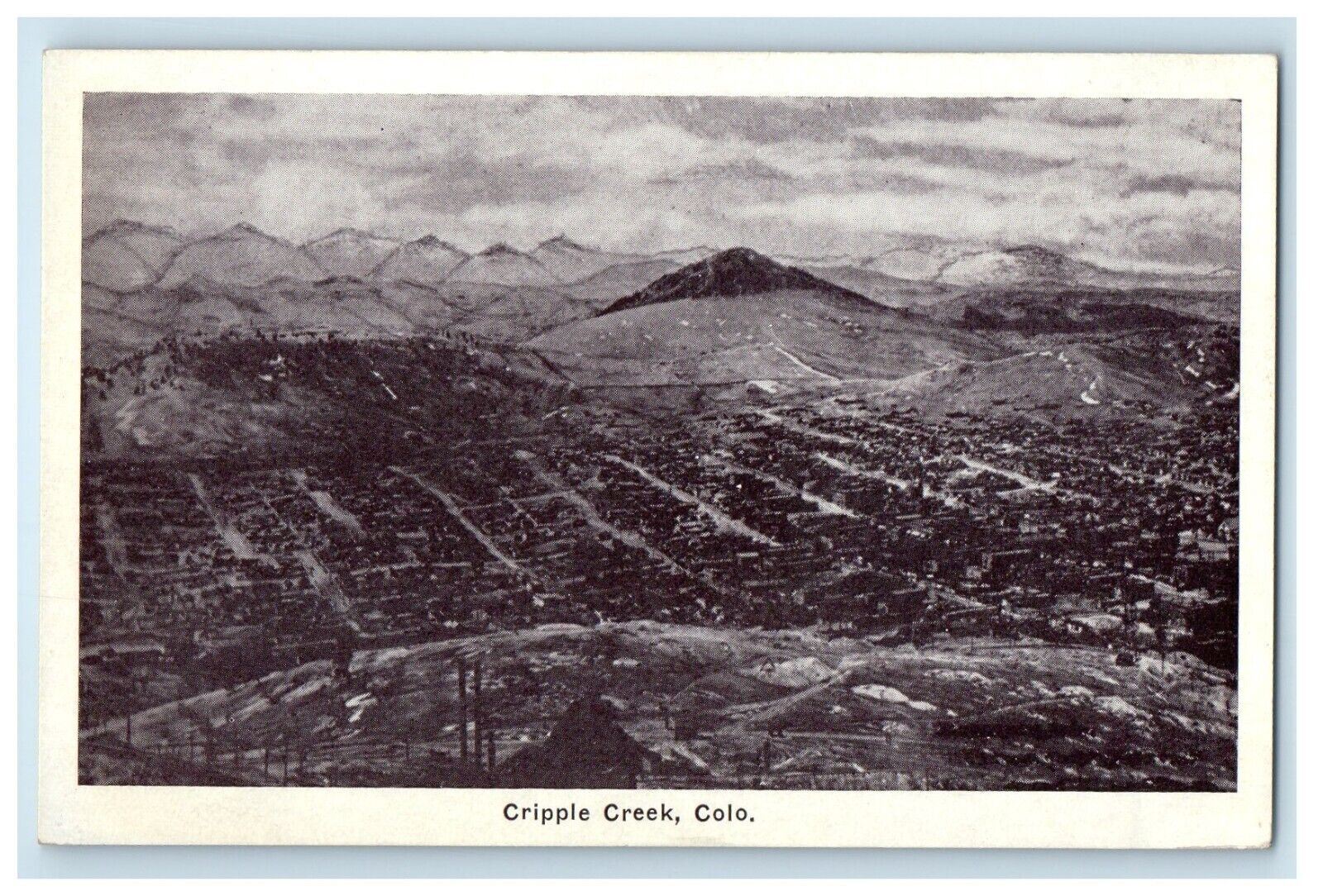 c1930's Bird's Eye View Of Cripple Creek Colorado CO Unposted Vintage Postcard