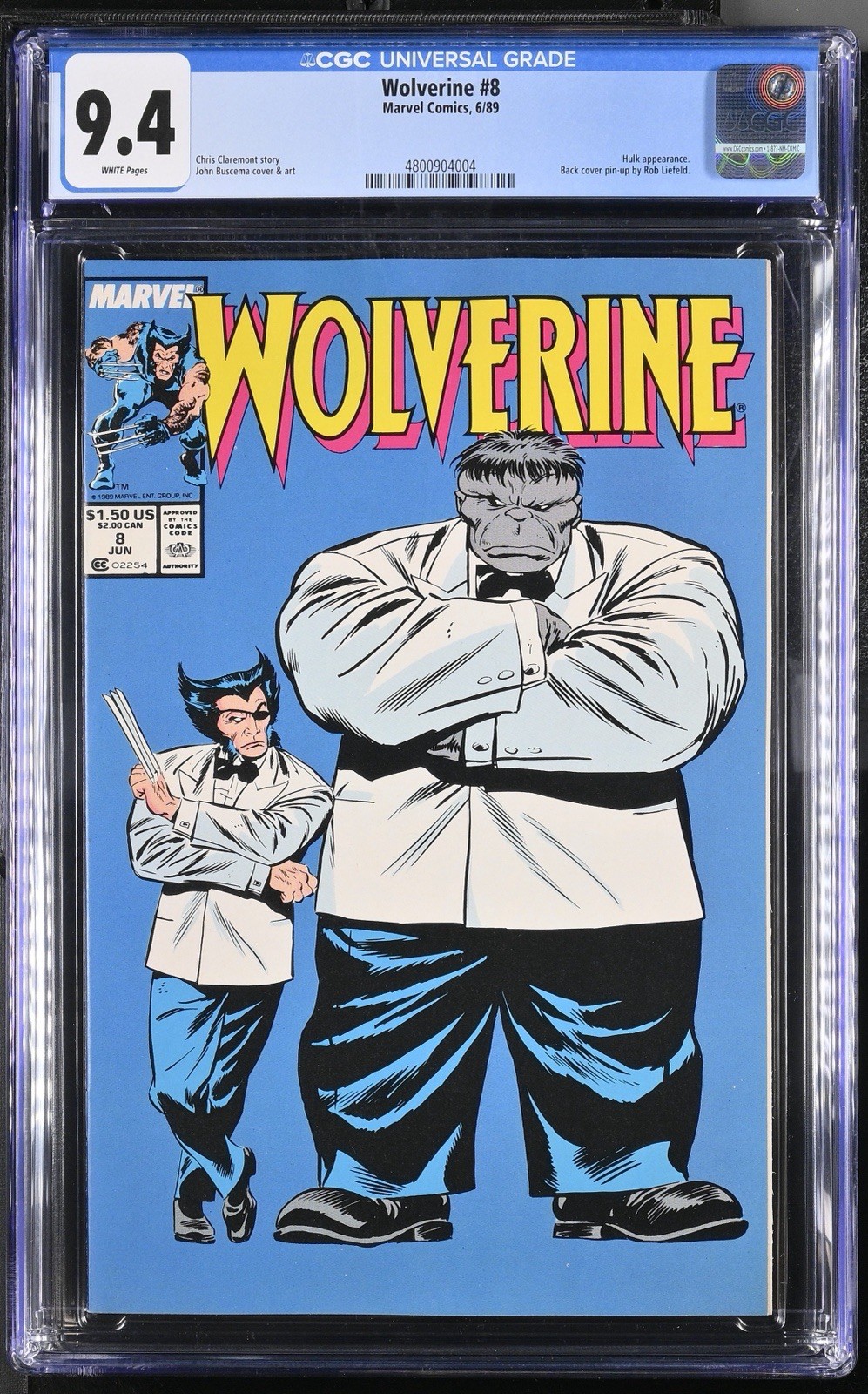 Marvel Comics Wolverine #8 (1989) CGC 9.4 Near Mint - Patch & Joe Fixit