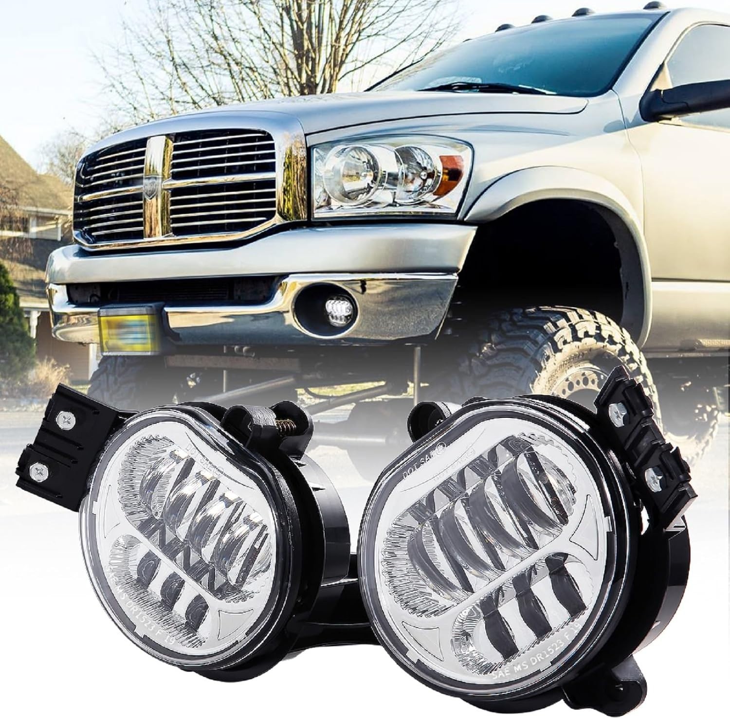 New Version LED Fog Light Compatible with Dodge Ram 1500 2002-2008 Dodge Ram New Version LED Fog Light Compatible with Dodge Ram 1500 2002-2008 Dodge Ram