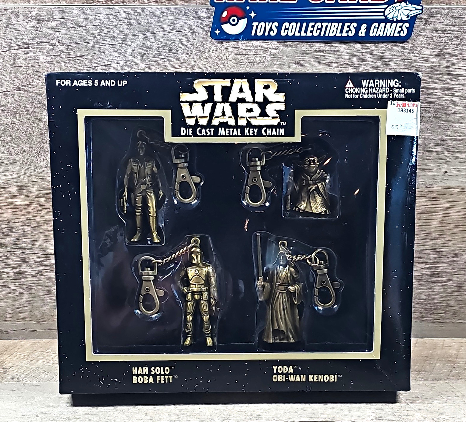 Vintage 1997 Star Wars Die Cast Metal Key Chain Set 4 Pack Han Yoda Boba Obi-Wan