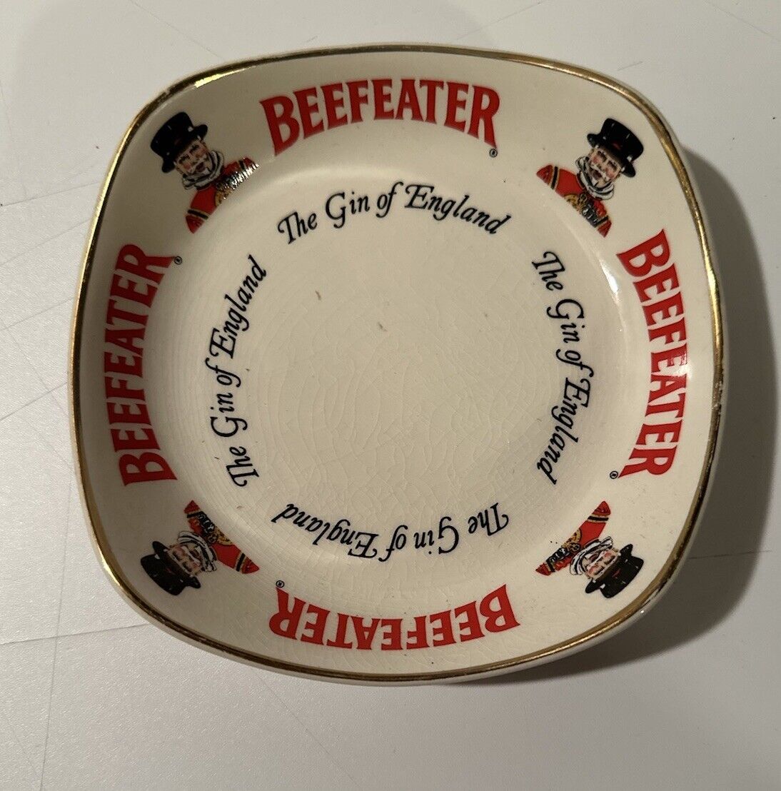 Vintage Beefeater London Gin Advertising Ashtray by Wade - Great shape and price