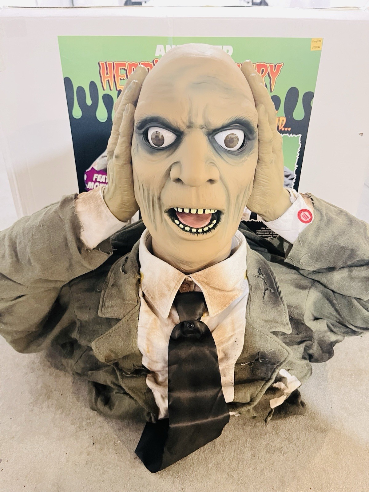Life-Size Animated Heads Up Hair Torso Halloween Animatronic
