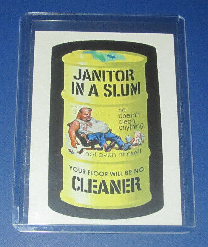 2005 LOST WACKY PACKAGES 1st SERIES STICKER JANITOR IN A SLUM JUDLOW BACK