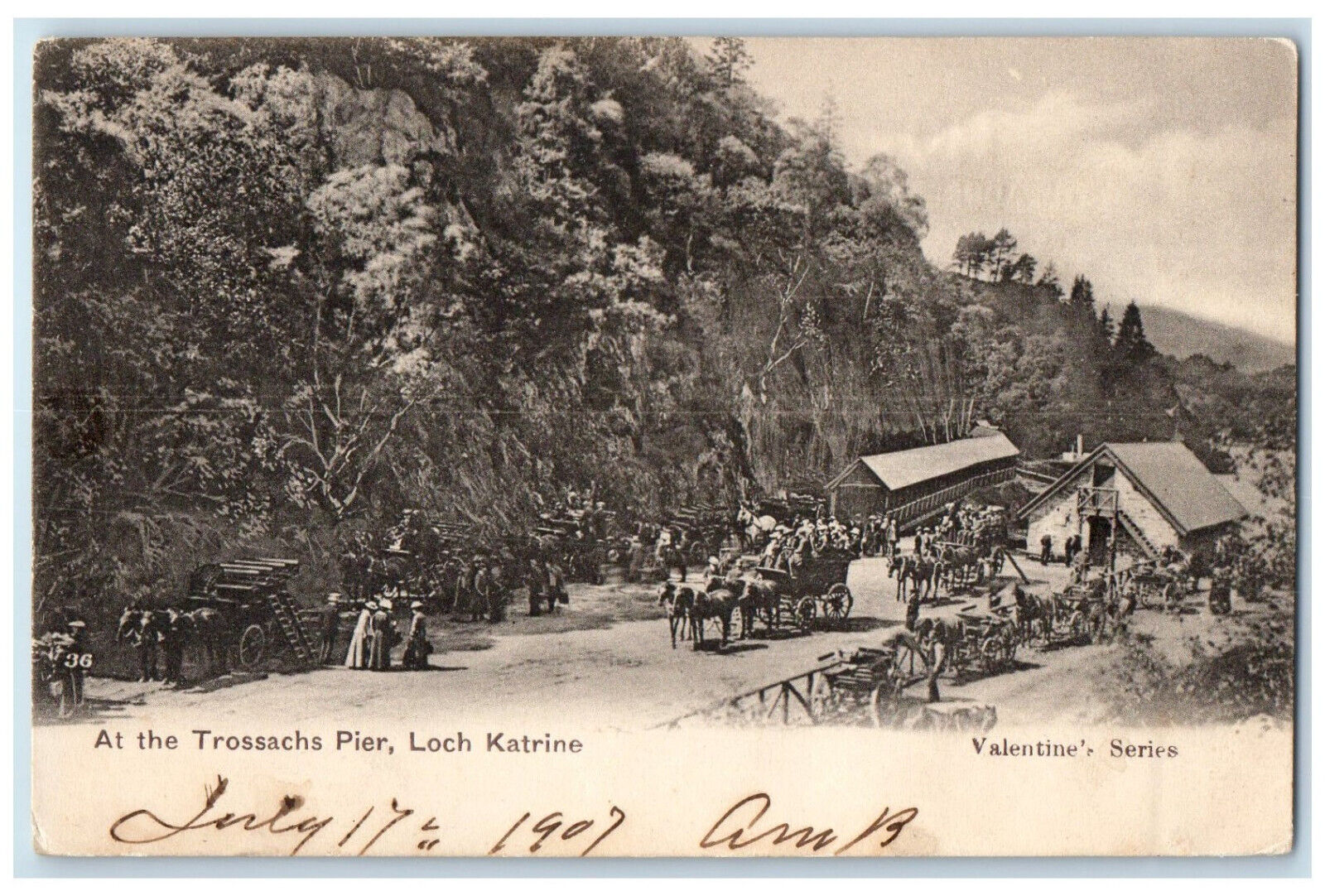 1907 At The Trossachs Pier Loch Katrine Scotland Antique Posted Postcard