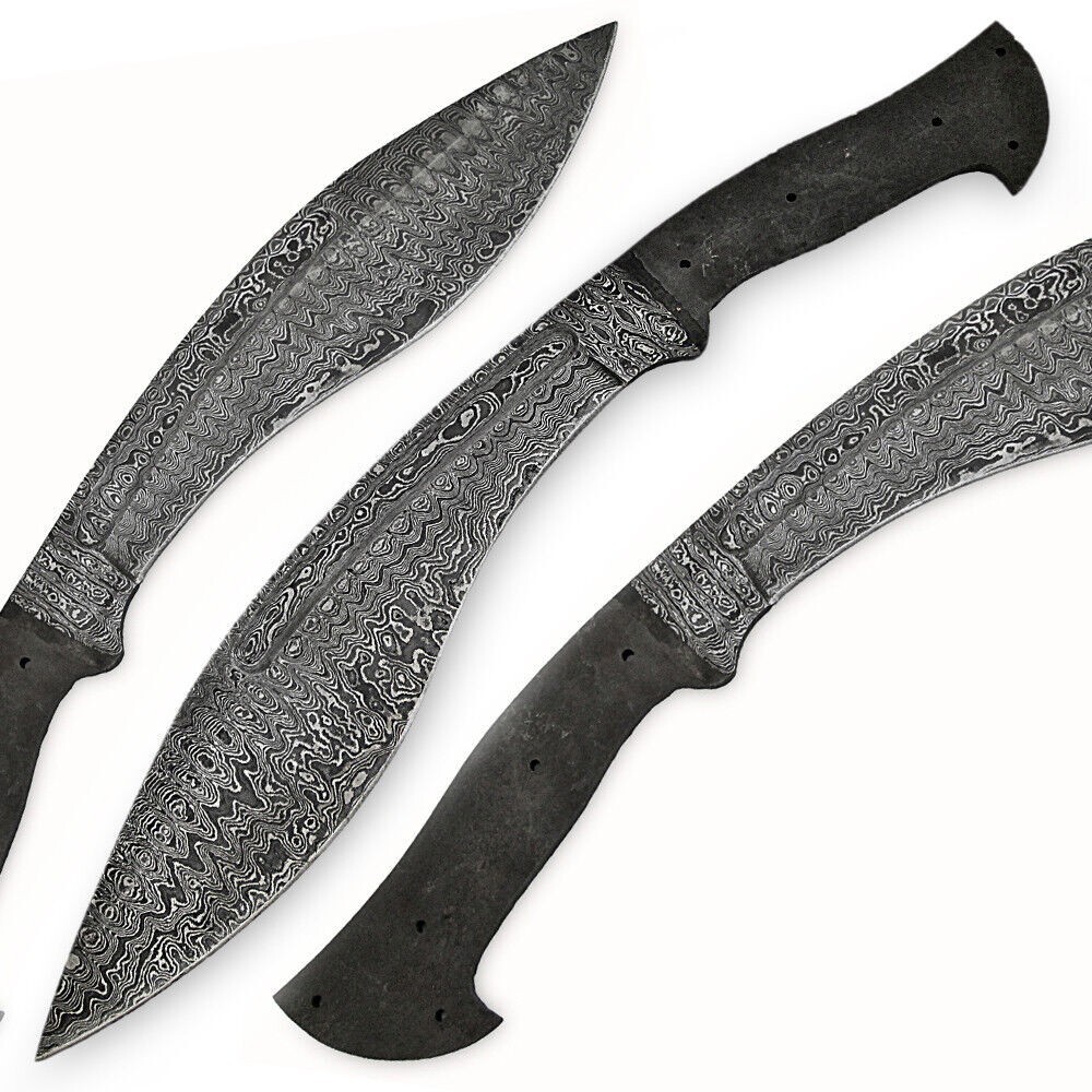 12\'CUSTOM HANDMADE DAMASCUS STEEL HUNTING KUKRI KNIFE BLANK BLADE x-122