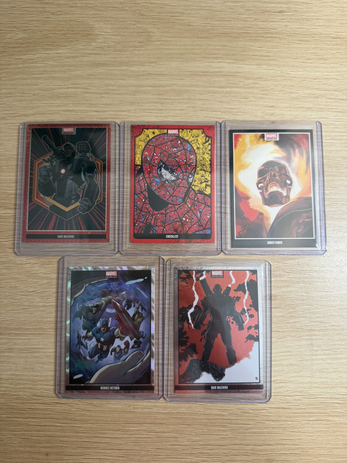 2025 Marvel Panini Anthology  Lot 5 - War Machine, Ghost Rider, Spiderman, etc