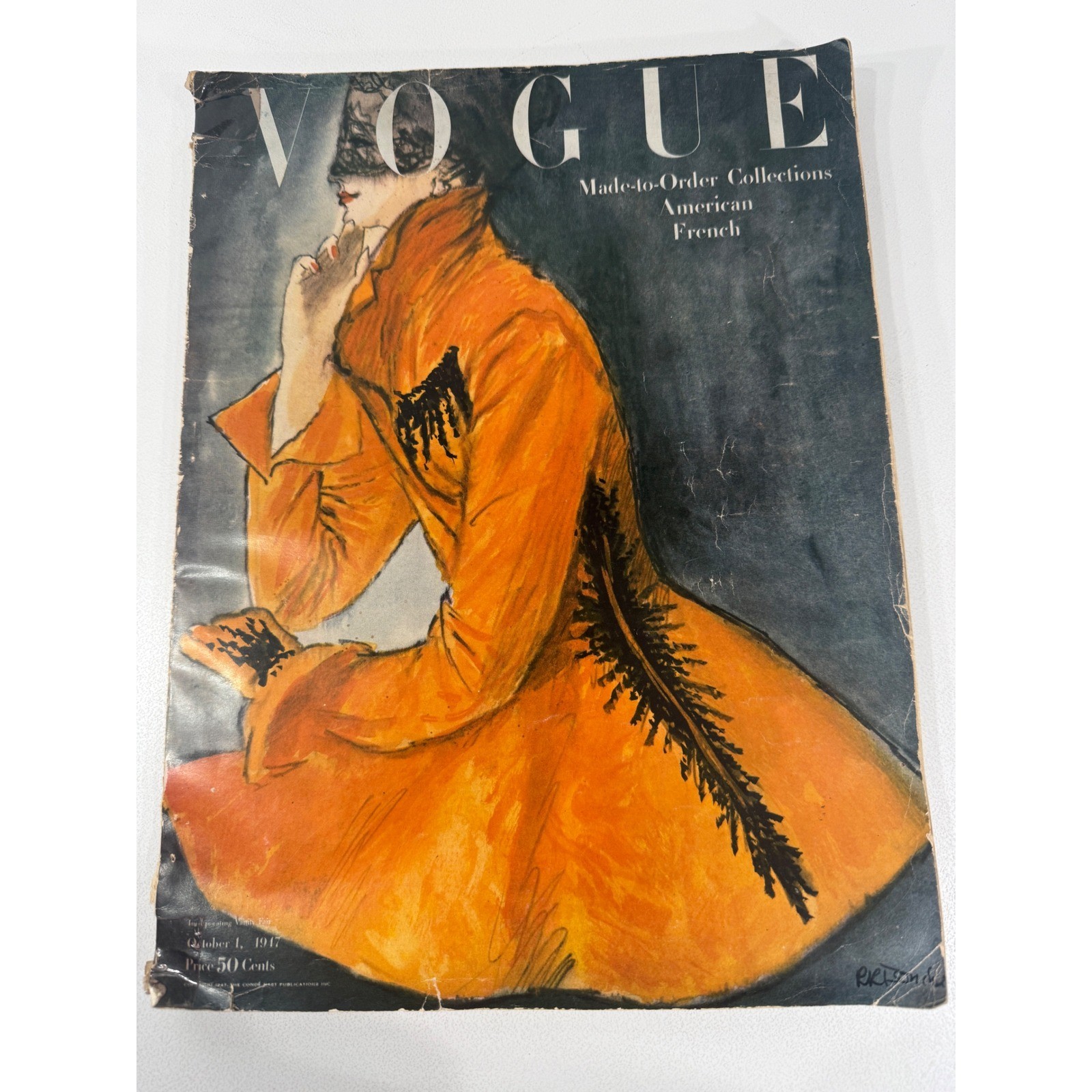 Vintage Vogue Magazine October 1 1947 Made-to-Order Collections Fashion History