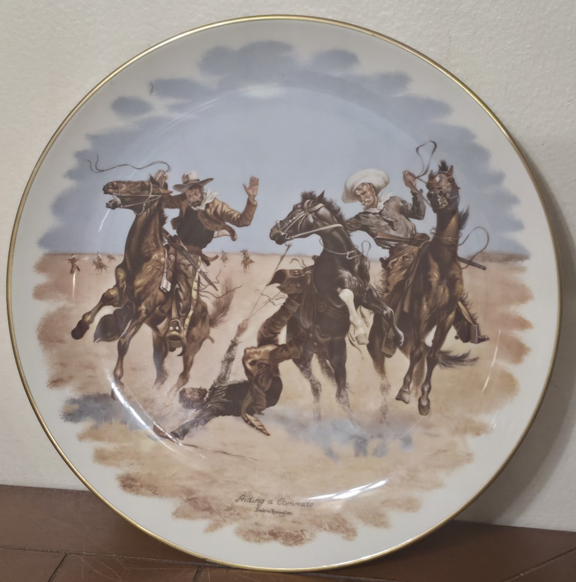 Vintage Western Plate Gorham China Frederic Remington \