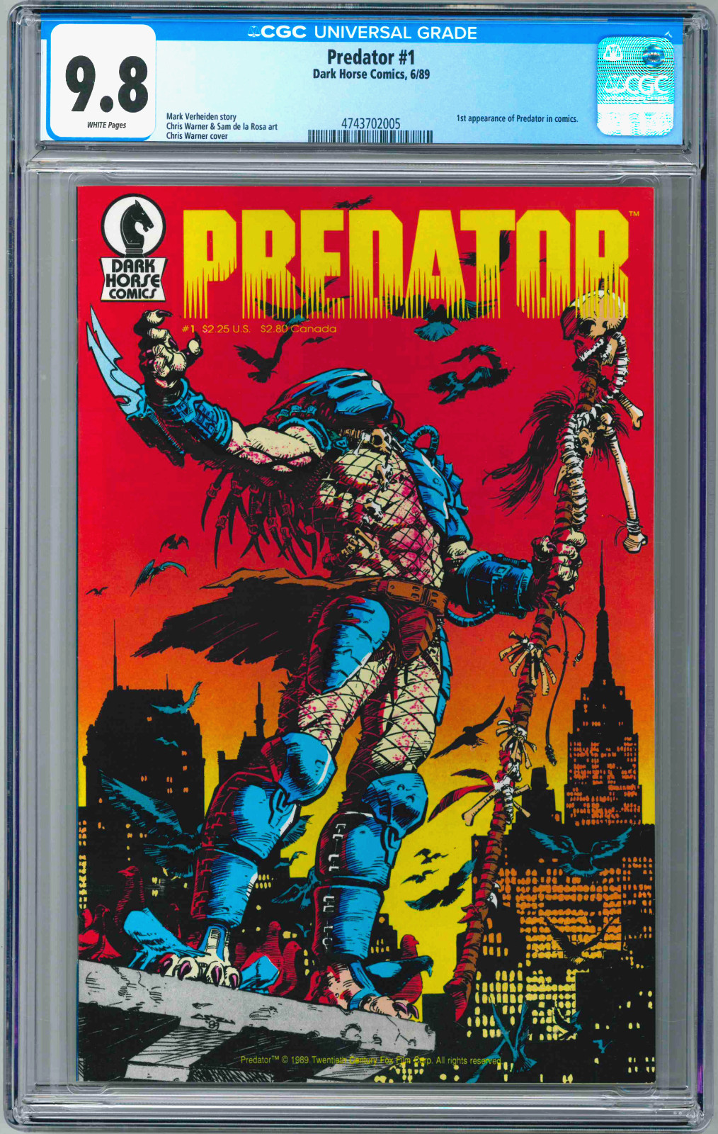 Predator #1 CGC 9.8 1st Print 1st app of Predator (1989, Dark Horse) 091426