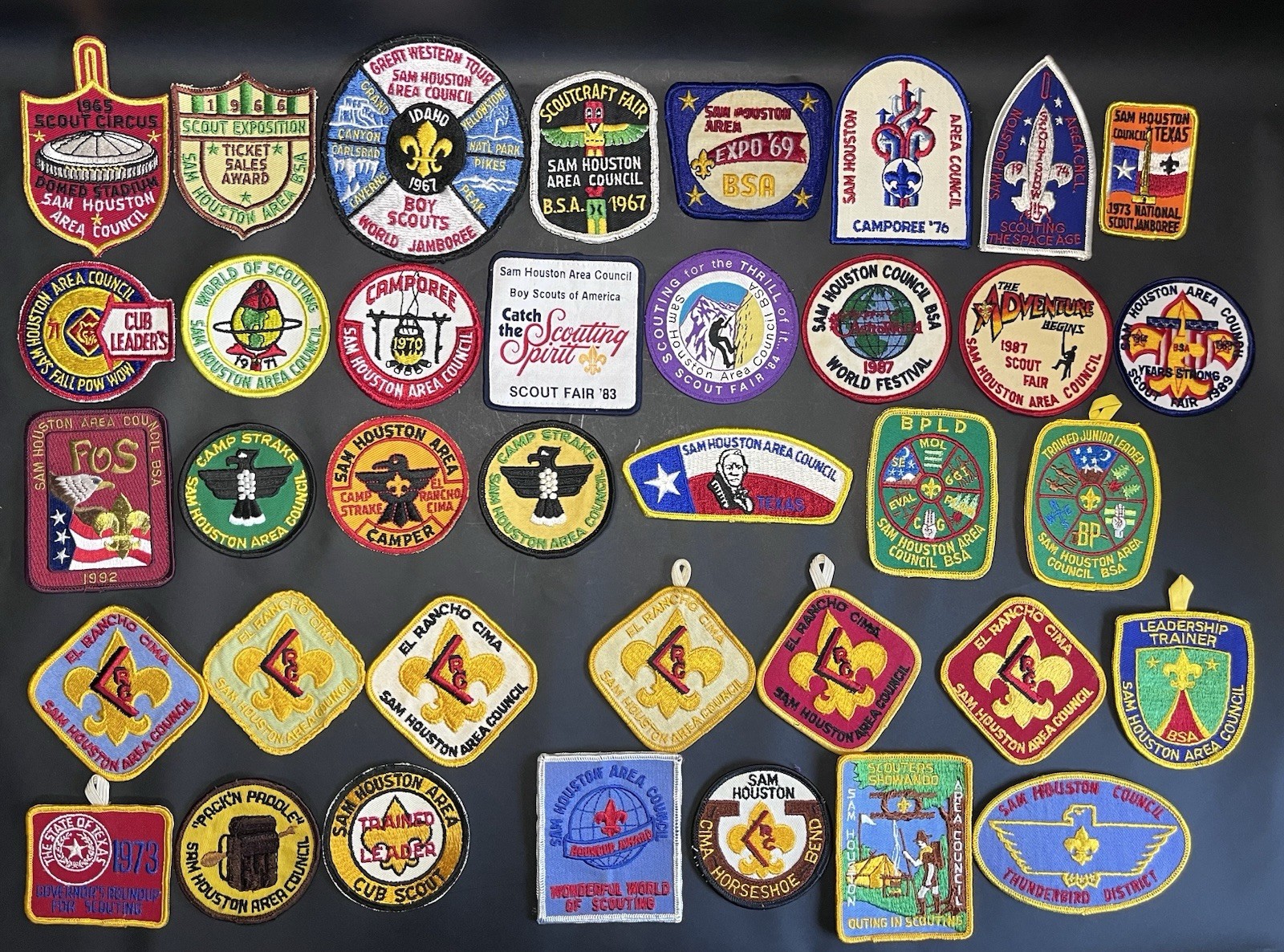 Vintage 1960’s- 90’s BSA Boy Scouts Sam Houston Area Council Patches Lot Of 37