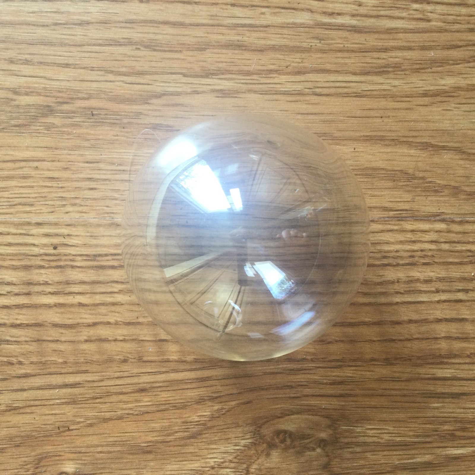 Round Clear SILVESTRI   3” Glass Christmas Ornament Iridescent Handblown Taiwan