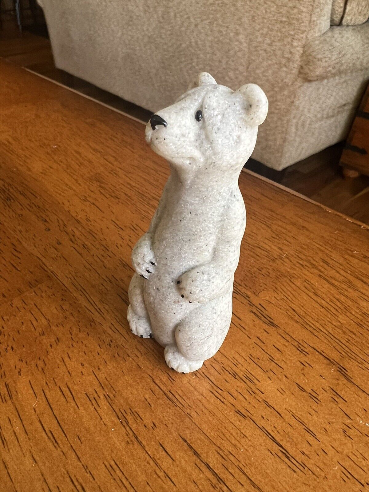 Cute 3.5” Vintage Solid Stone Sitting Upright Bear Quarry Critters Figure Statue