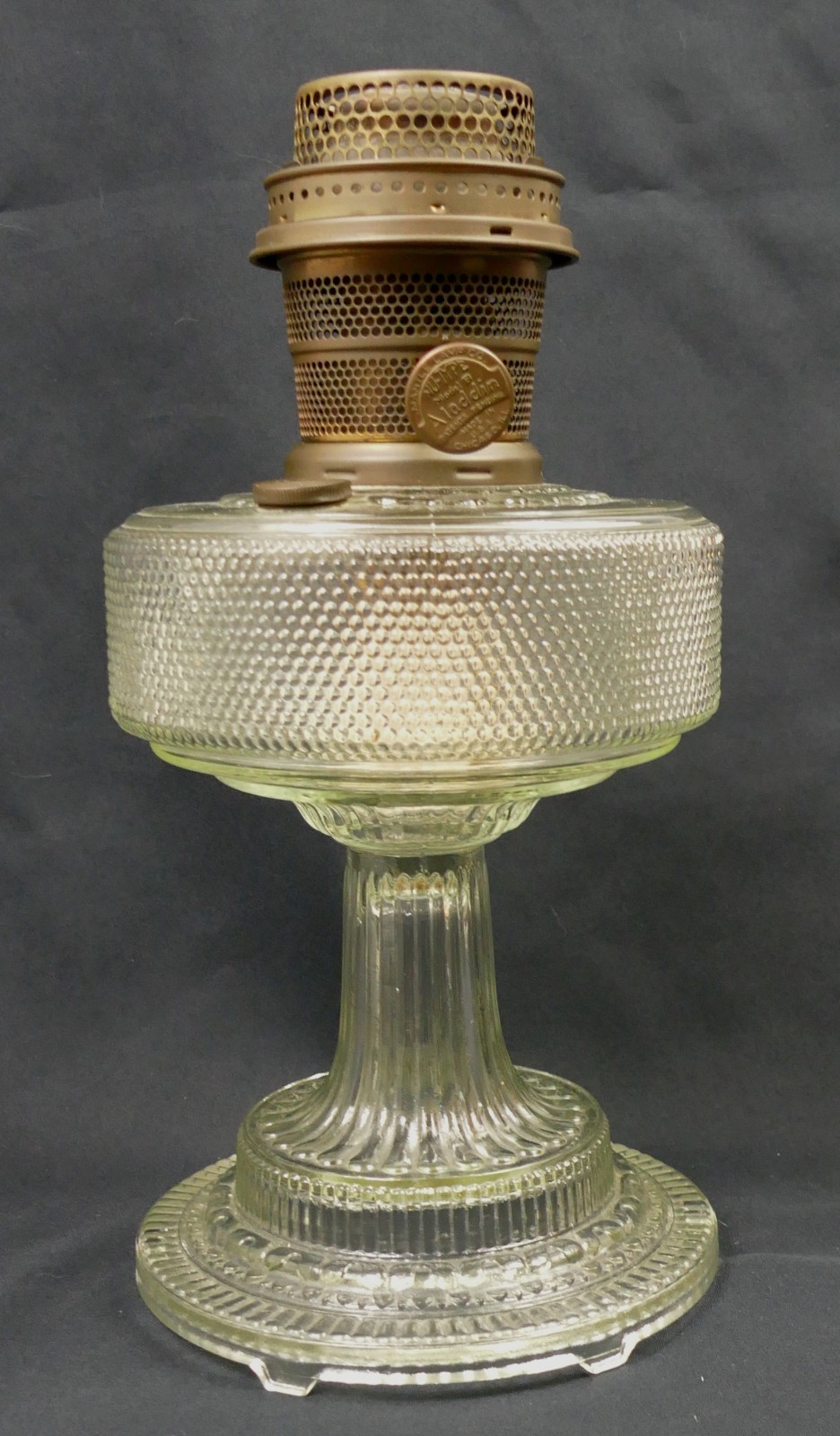 Aladdin Colonial Clear Hobnail 1933 B104 Kerosene Oil Lamp w/Model B Burner Aladdin Colonial Clear Hobnail 1933 B104 Kerosene Oil Lamp w/Model B Burner
