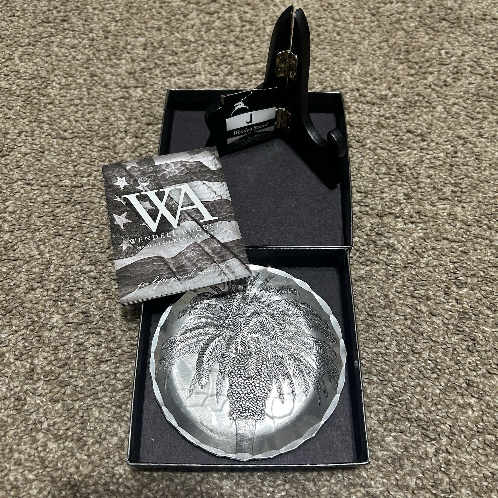 Wendell August Forge Hand Forged Hammered Aluminum Plate Coaster Palm Tree