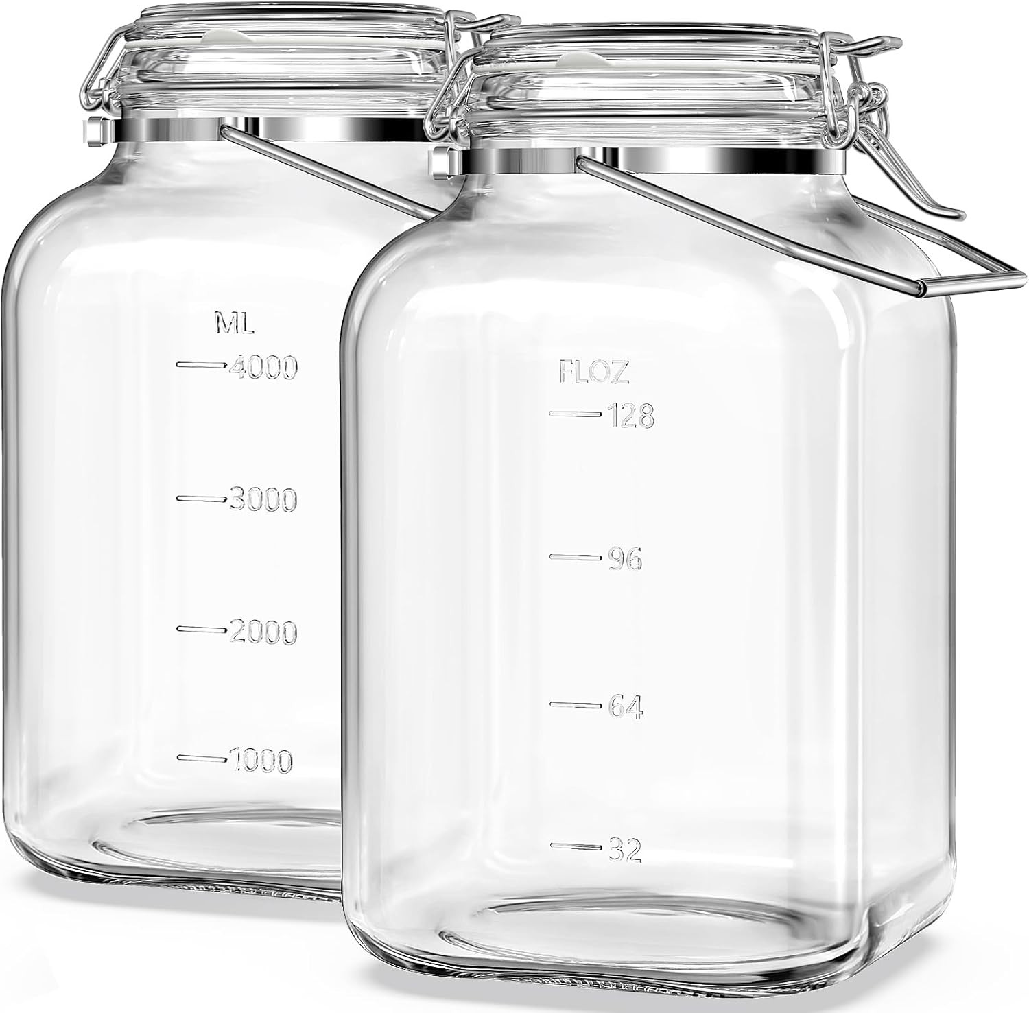 1.5 Gallon Glass Jar with Lid, Wide Mouth Mason Jars, 2PCS