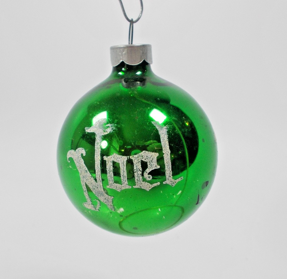 Vtg 1950\'s Franke Stenciled Noell Christmas Ornament 2.25\ Vtg 1950\'s Franke Stenciled Noell Christmas Ornament 2.25\