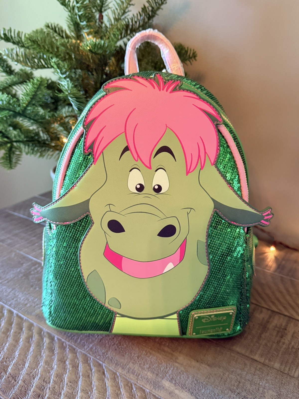 Loungefly Rare & HTF Pete's Dragon Sequin Elliott in Pristine Condition 💚🐉🩷