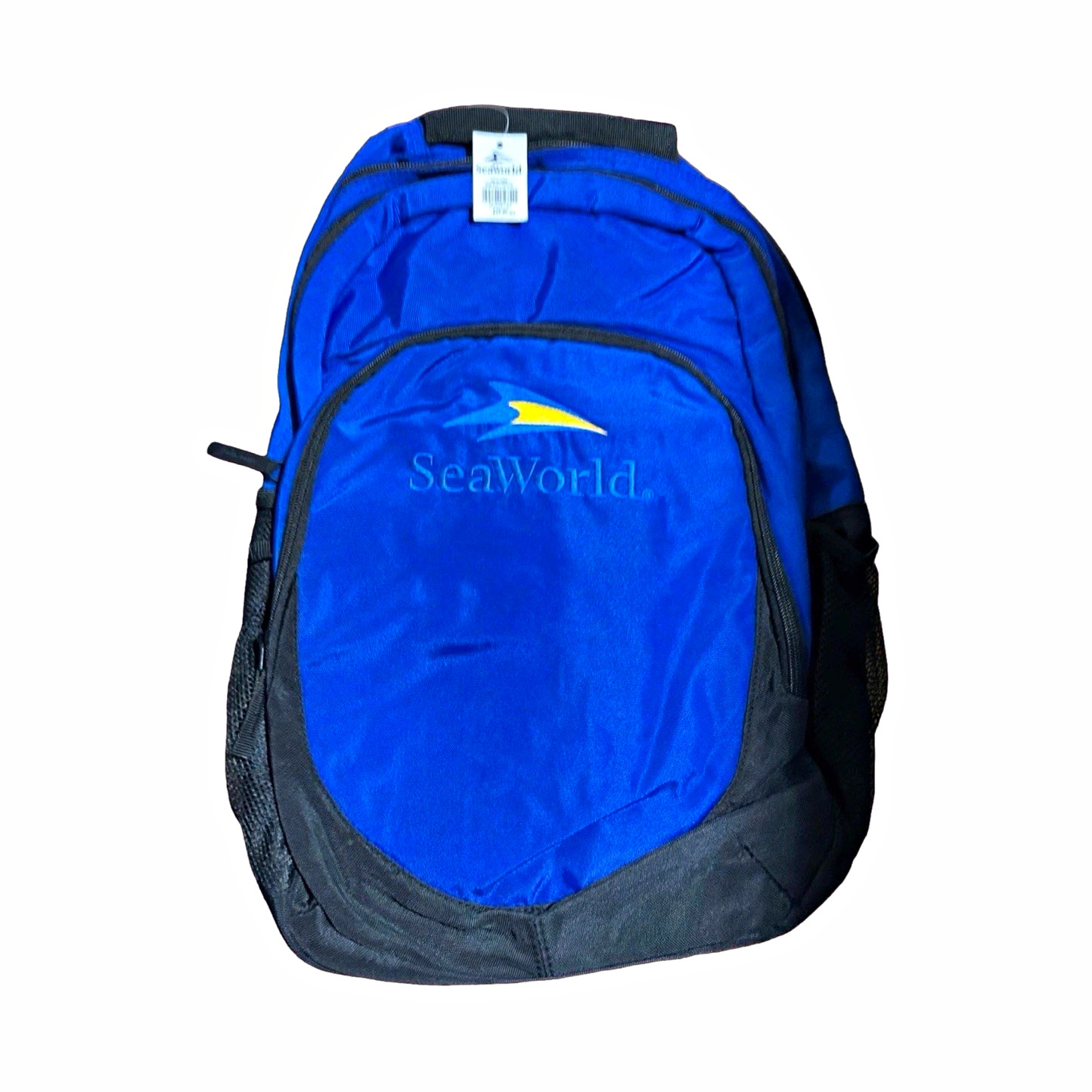 SeaWorld Blue Backpack with Logo, Front Zip Pocket, Amusement Parks Theme