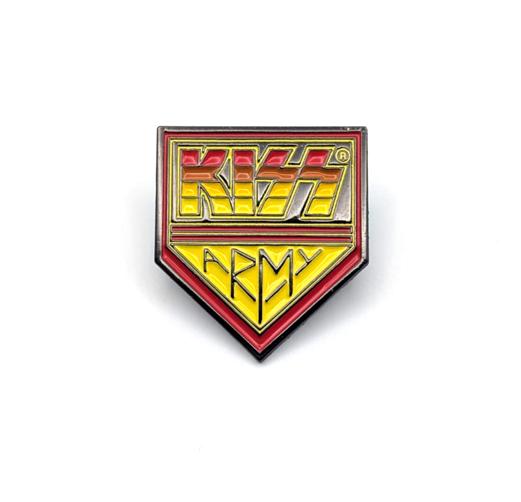 Embossed Enamel Lapel Pin Badge - KISS - Army Logo Icon Heavy Metal Guitar Rock