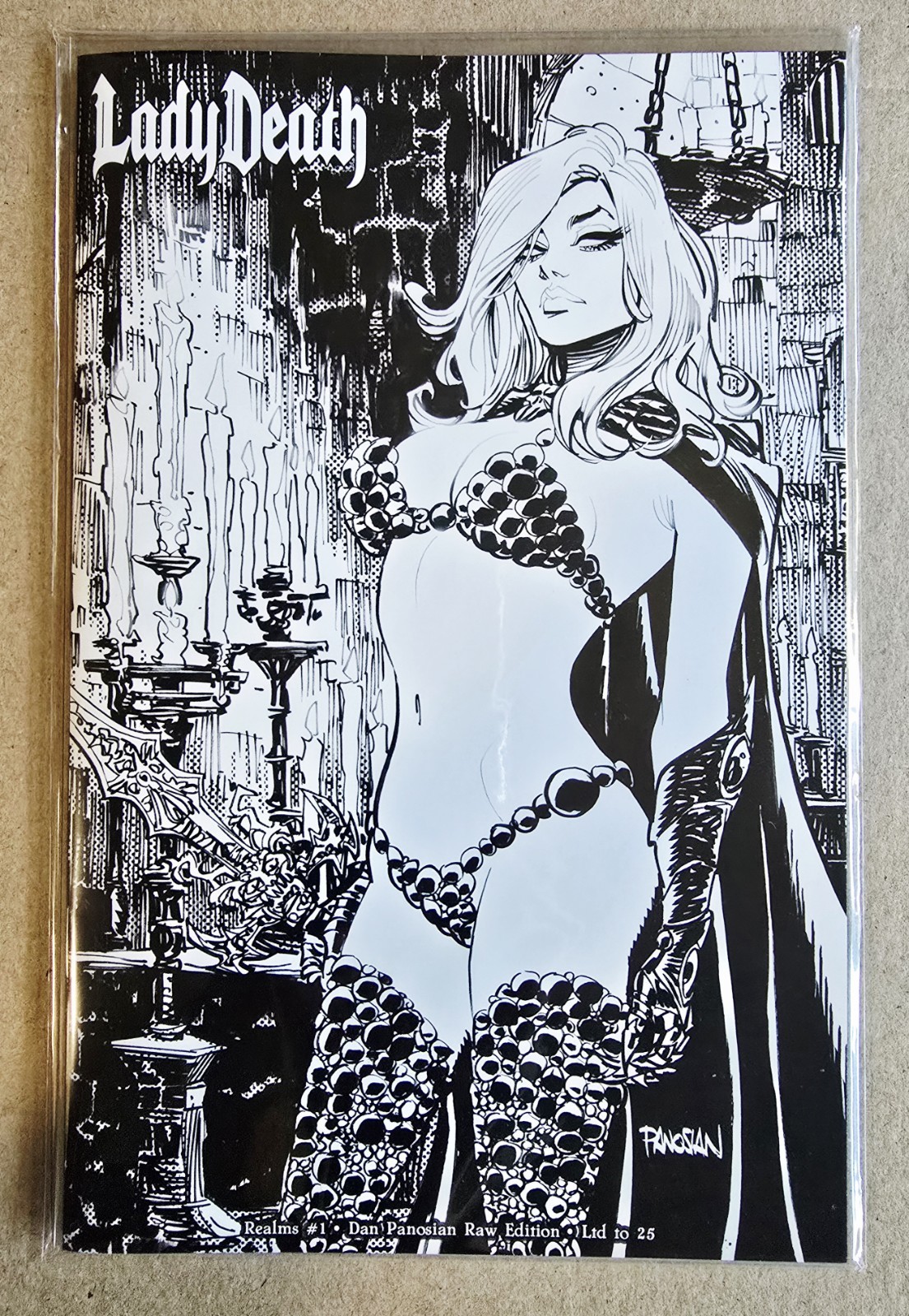 Lady Death Realms#1 * Dan Panosian RAW Edition* Rare* Ltd To 25 Copies* NM-MINT