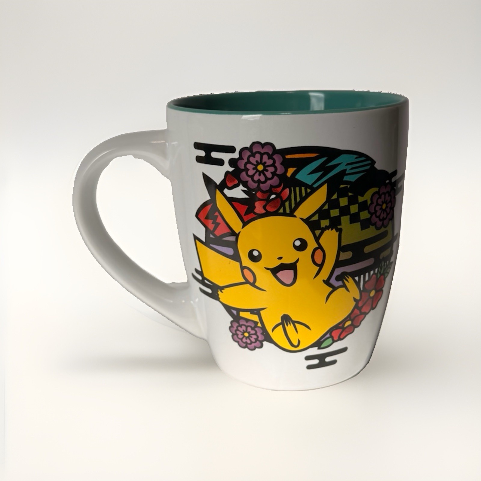 Pikachu Mug (Silver Buffalo)  Pokemon 25 oz Ceramic  / 2025 Floral Design