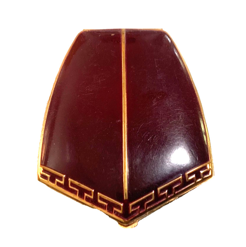 Elgin Mid-Century Vintage Compact Greek Key Design beautiful. Dark Eggplant NB16